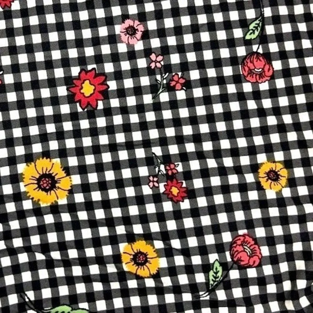 Dot Smile Girl 8 10 Empire‎ Black White Gingham Flower Floral Dress V Neck NWT